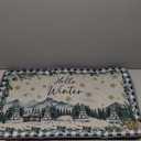 3 Pcs Christmas Kitchen Rugs and Mats Welcome Winter Let It Sonw Deer Tree Snowflakes Christmas Kitchen Mats Set of 3 for Xmas Home Christmas Kitchen Mats for Floor Bathroom Indoor (Green), Size46*17, 28*17 - 2 pcs