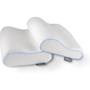 Tempur-Pedic TEMPUR-Neck + Cooling Pillow, Standard - Medium Profile - 2-Pack