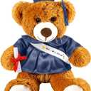 Foilswirl Graduation Bear 2026 with Gown Cap Tassel 14 Navy Blue Graduation Stuffed Animal Plush Bear Toy for Class of 2026 Prek Preschool Kindergarten High School College Graduate Gift