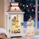 Christmas Nativity Set for Table Centerpieces, 15.1" Tall Nativity Christmas Lantern for Party Decor, Hanging Candle Lantern for Xmas Home Dcor Indoor, Resin Nativity Figurine for Xmas Gift