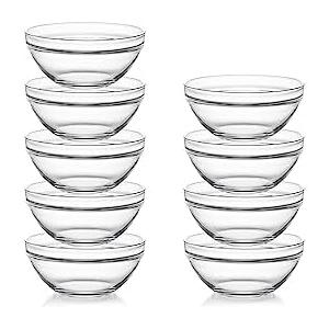 Sweejar 3.5 inch Small Glass Bowls Set, 5 oz Prep Bowls for Cooking, Small Bowls for Kitchen, Dessert Bowls for Ice Cream, 9 Pack