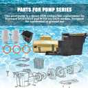 W3SP2615X20 2HP Pool Pump Motor Compatible with Hayward SP2615X20 Single Speed Super Pump, 2" Inlet with Dual Voltage 110/220V for All In-Ground Pool and Spa with Filter Basket Fitting Adapter