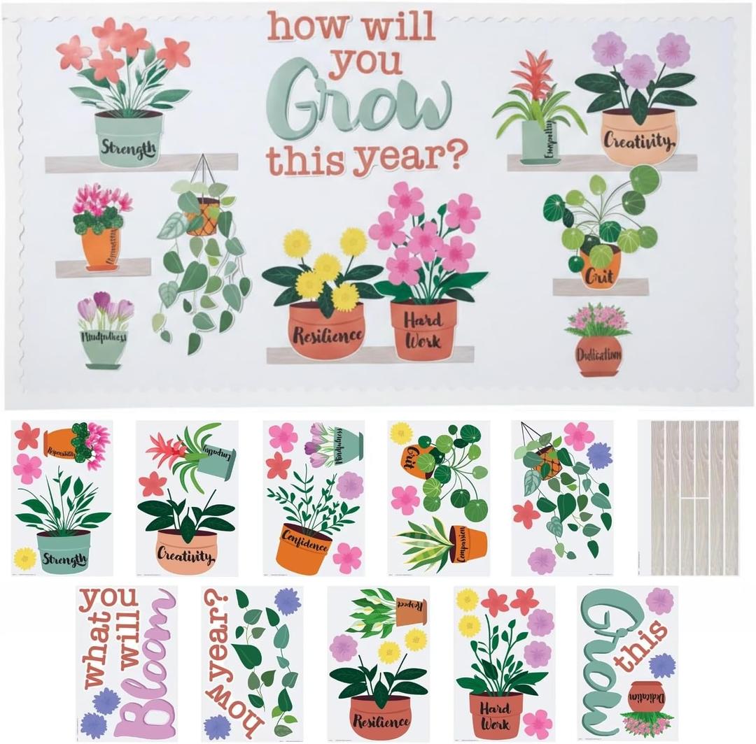 What Will You Grow Classroom Bulletin Board Set - 11 Piece, 16" x 24.5"