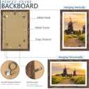 12x18 Picture Frame Set of 5, Rustic Brown Poster Frame, Display Pictures 11 x 17 with Mat or 12 x 18 Without Mat for Horizontal or Vertical Wall Mounting, Wall Gallery Frame
