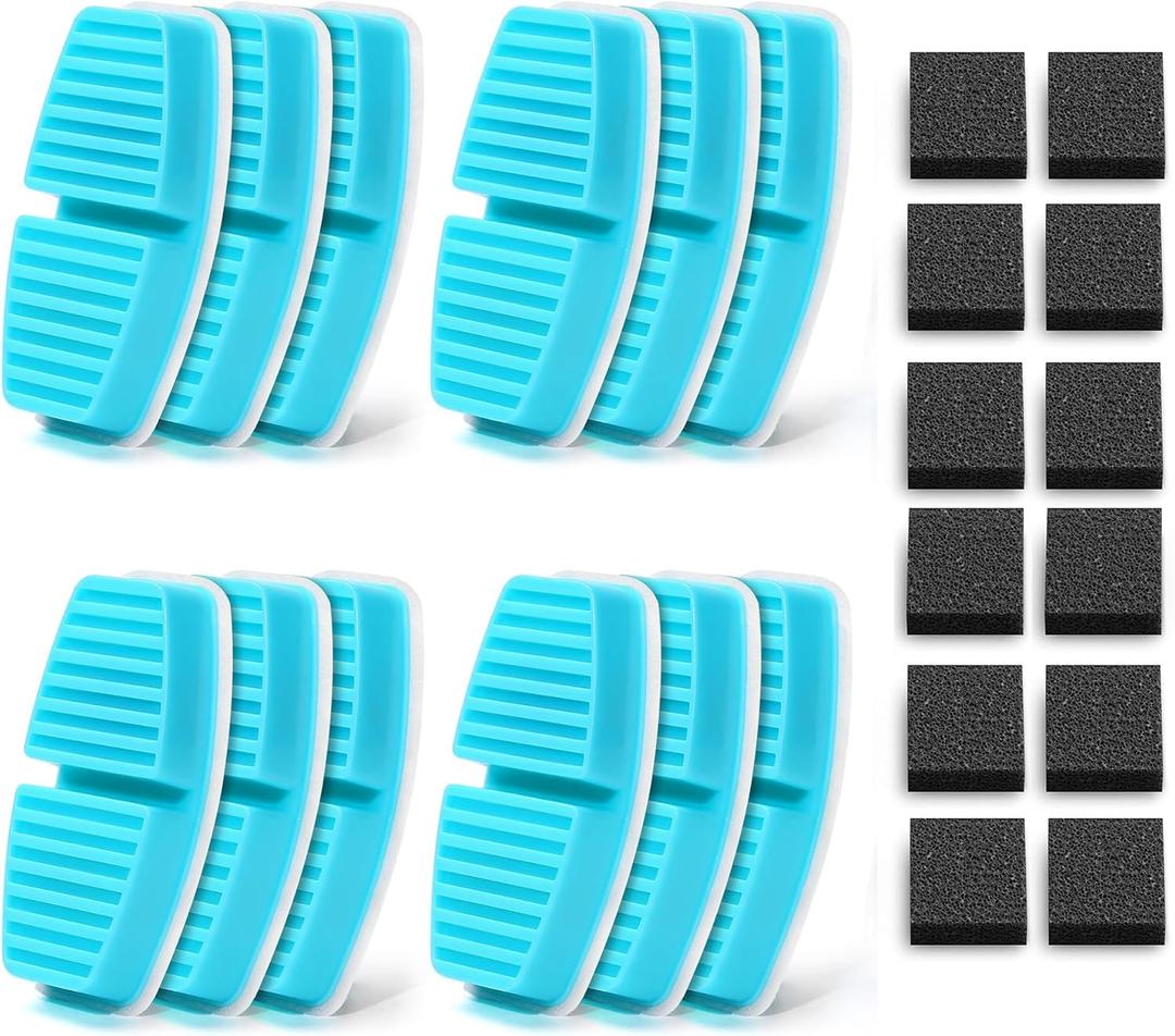 Cat Water Fountain Filters: 12 Carbon + 12 Foam - Purifies Water, Replacement for B1 Battery Fountain