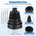 PIFOOG 2PCS CV Boot Repair Kit for 19mm to 24mm Shafts Universal Car CV Axle Joint Boots Replacement Constant Velocity Kits with Clamps Cable Ties Dustproof Flexible Silicone Black