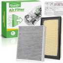 Engine+Cabin Air Filters Fit for Explorer 2011-2019, 3.0T Flex 2010-2019, Fusion 2010-2012 3.5L, Taurus 2009-2019, MKT 2010-2019 Engine Air Filter Replace CF11176 CA10242