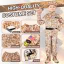 deAO Army Soldier Dress Up for Kid Military Costume Set Role Play with Helmet Accessories Solider Boy Dress up Halloween (Large, Yellow)