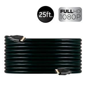 GE 25ft 4K HDMI 2.0 Cable with Ethernet, Gold-Plated Connectors, Black, 48723, New