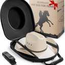 Cowboy Hat Box for Travel, Waterproof Hat Travel Case, Crush Proof Hat Can Storage for Fedora, Panama, Tweed Hats, Cowboy Hat Holder, Hat Carrier for Travel, Black, Large, Men's Western Gifts