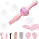 Fog Bubble Machine,Elastic Smoke Bubble Machine,Rechargeable Automatic Smoke Bubble Maker,Colorful Lights & Music,Magic Fog Bubble Wand Summer Christmas Birthday (B-Pink)