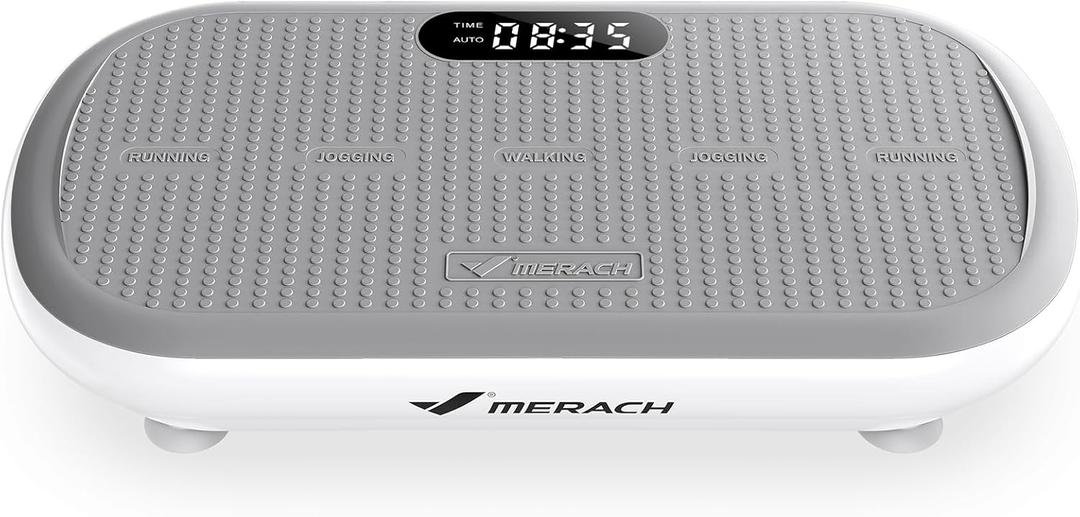 MERACH Vibration Plate Exercise Machine, Vibration Plate 440 Lbs Capacity, Bluetooth and Silicone Pedal, Stimulate Deep Fat, Vibration Plate for Lymphatic Drainage, Vibrating for Weight Loss
