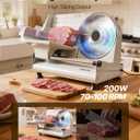 VEVOR Meat Slicer, 8.6" Electric Deli Slicer with 2 SUS420 Blades & 0-0.6" Adjustable Thickness, Dual Security Lock, 200W Home Food-Slicer for Frozen Meat, Ham, Baguett, Steak, ETL Approved