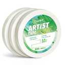 JusArt 3 Packs Artist Tape for Watercolor Paper, 1/2 inch Wide Total 600FT Long, White Art Tape for Drawing Test, Large Scale Painting, Acid Free, Low Tack