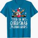 This is My Christmas Pajama Shirt Funny Christmas Reindeer T-Shirt