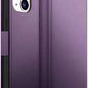 Dssairo for iPhone 15 Wallet Case, PU Leather Flip Folio Case with Card Holders Kickstand,RFID Blocking TPU Shockproof Inner Shell Phone Cover 6.1 Inch 2023 (Purple),Set Of 2