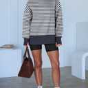 ANRABESS Women Oversized Sweatshirts Thumbhole Long Sleeve Hoodies Shirts 2026 Fall Side Slit Pullover Top Teen Y2k Outfits Grey Blue Striped Large