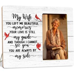 Memorial Cardinal Gifts Picture Frame for Loss of Wife, Sympathy Gifts, In Loving Memory Wooden Picture Frames for Loss of Wife