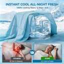 Tokokimo Cooling Comforter Set King Size with 2 Pillowcases, Cooling Blanket for Hot Sleepers and Night Sweats, Blue Silk Smooth & Lightweight Blanket for Summer, 104x90 Inches, Soft Bedding Set