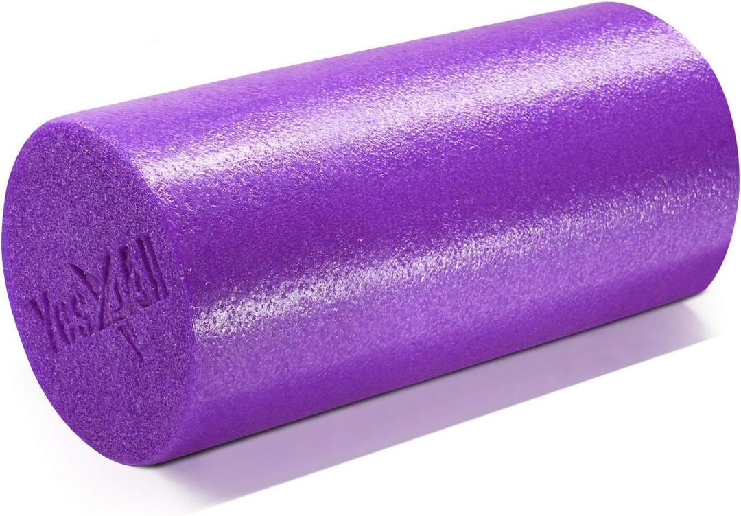 Yes4All Medium Firm Round PE Foam Roller 12, 18, 24, 36 Inches for Pilates, Yoga, Stretching, Balance & Core Exercises (Purple)