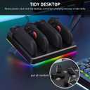 RHOTALL Charging Dock Compatible with Switch 2 Controller, Charger Base Station for Switch Controllers with 9 RGB Light Mode, LED Indication and USB Type-C Charger Cable