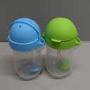 Munchkin Any Angle Weighted Toddler Straw Cups with Click Lock Lid, 10 Ounce, 2 Pack, Blue/Green