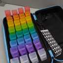 Yewltvep Monthly Pill Organizer 4 Times a Day, Pill Box Organizer with 32 Daily Compartments, 30 Day Pill Organizer 4 Times a Day Pill Holder with Hard Shell Travel Case+Weekly Pill Bag 4 Times a Day