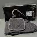 KEGOUU Oven Mitts and Pot Holders 6pcs Set, Kitchen Oven Glove High Heat Resistant 500 Degree Extra Long Oven Mitts and Potholder with Non-Slip Silicone Surface for Cooking (Grey) (Gray)