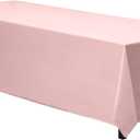 Gee Di Moda Rectangle Tablecloth - 70 x 120 Inch Pink Table Cloth for 6 or 8 Foot Rectangle Tables - Heavy Duty Washable Fabric - for Holiday Party, Dinner, Weddings, Baby Shower & Events