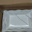 Sweejar Casserole Dishes for Oven, Ceramic Bakeware Set of 3, Rectangular Baking dish with Handles, Wave Edge Lasagna Pan Deep for Cooking, Cake, Dinner, Banquet and Daily Use (White)