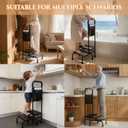 Two Step Stool with Handle for Elderly, 350 lbs Capacity, Heavy Duty Rv Steps with handrail Bed Step for High Beds, Adjustable 5-Level Handrail, Non-Slip Wide Steps, Non-Skid Feet
