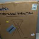 Byliable 28in Cocktail Table White High Top Folding, Round Portable Bar Height Folding Table with Removable Legs, Indoor Outdoor Banquet for Parties, Commercial, Speech, School, 2843 in