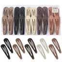 3 x 100Pcs Snap Hair Clips Hair Barrettes For Women Girls, No-Slip Metal Hair Snap Clips Accessories, Hairpins Matte 5 Colors, 2 x 0.55 Inch