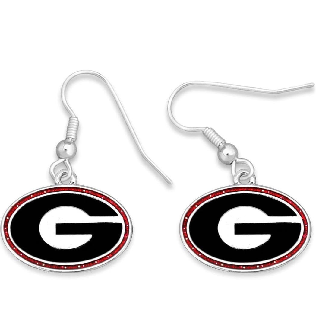 Georgia Bulldogs Game Day Glitter Earrings Jewelry Gift Licensed UGA