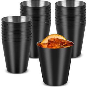 30 Pack Metal Shot Glasses 1 oz Black Stainless Steel Shot Glasses 1.5 Inch Black Shot Glasses Set Unbreakable Shot Glass for Bar Party Cocktail Restaurant Barware Gift ONLY 30ml/1.5inch VERY SMALL