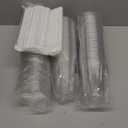 Charmount 100 Sets- 20 oz Clear Plastic Cups with Lids and Straws, Disposable To Go Cups for Cold Drinks, Coffee Bar Accessories, Iced Coffee, Smoothies