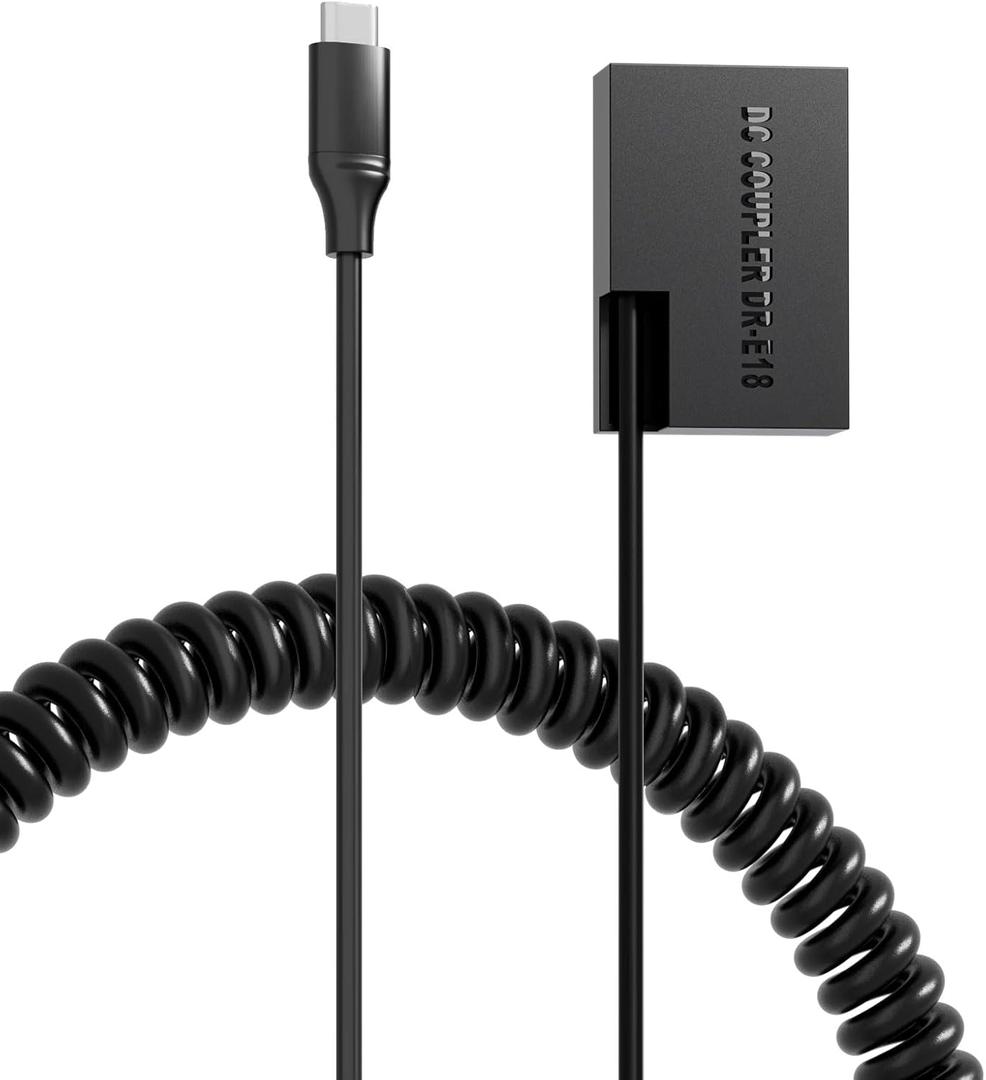 DR-E18 DC Coupler USB C Cable Replace ACK-E18 AC Power Adapter LP-E17 Dummy Battery Compatible with Canon EOS R50 R100 R8 R10 RP 77D 800D, Rebel T7i T6i, EOS M3, M5, M6V