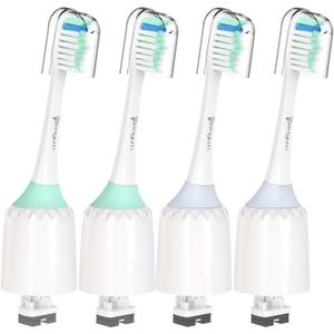 Toothbrush Heads for Philips Sonicare Replacement Heads E-Series, Essence, Xtreme, Elite, Advance and CleanCare Screw-On Electric Handles, Brush Heads for Philip Sonic Care, 4 Pack