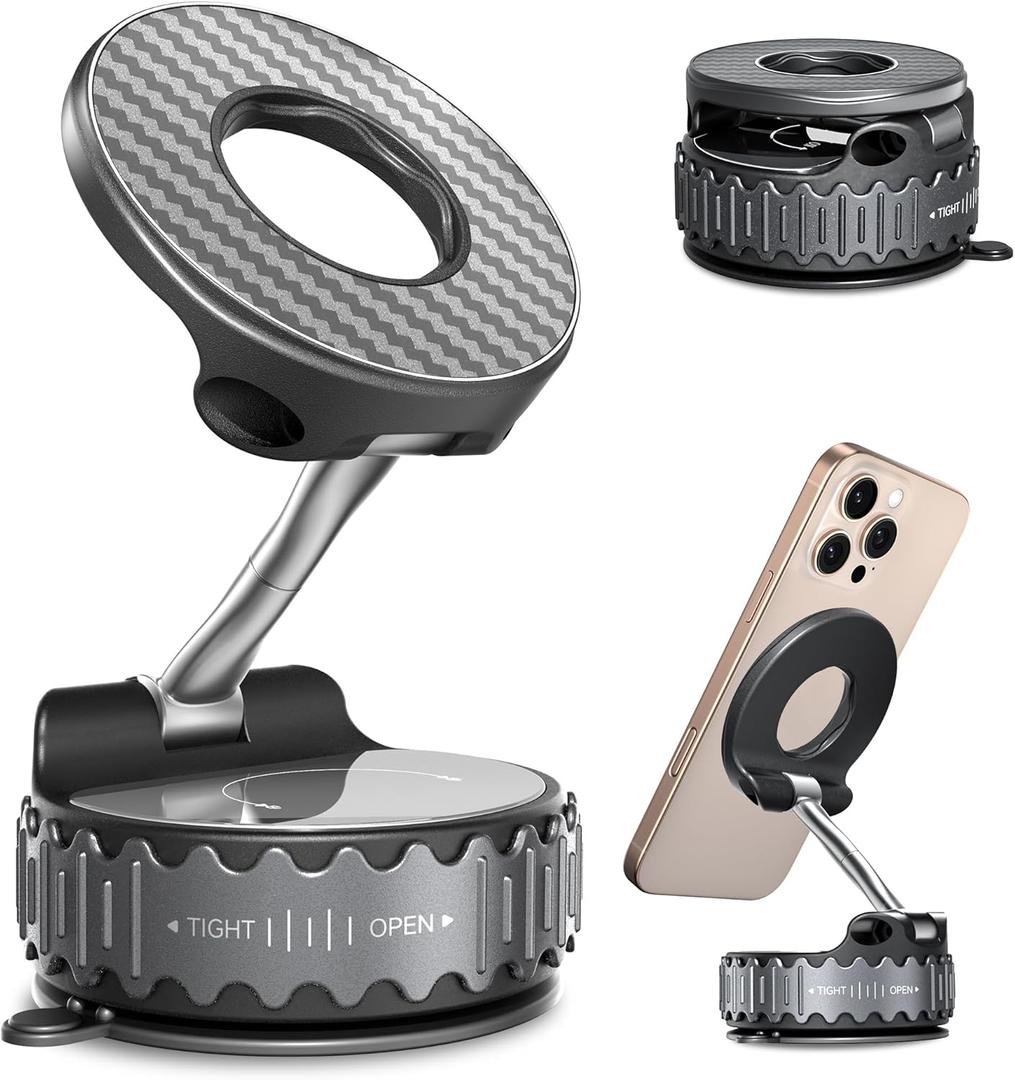 BEBEAR Car Phone Holder for Magsafe [78+LBS Hyper Suction & 4400gf Strongest Magnetic] 360Adjustable Car Phone Mount Car Accessories Phone Holders for Your Car for iPhone 17/16 /15 Pro Max & Android