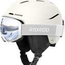 RIOROO Ski Helmet and Goggles Set, Snowboard Helmet Goggles for Men Women & Youth, Shockproof Snow Helmet Anti Fog OTG Snow Goggles for Skiing Snowboarding, Medium