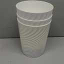 UUJOLY Bathroom Small Trash Can with Trash Bag Plastic Garbage Can Round Waste Basket for Bathrooms, Laundry Room, Kitchens, Offices, Kids Rooms, Dorms, 1.8 Gallons, 3 Pack (White)