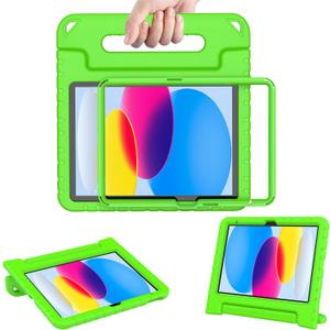 AVAWO Kids Case for New iPad (A16) 11th Generation 11 Inch 2025, iPad 10th Generation 10.9" 2022 with Built-in Screen Protector Durable Shockproof Lightweight Handle Cover for i Pad 10/11 Gen, Green