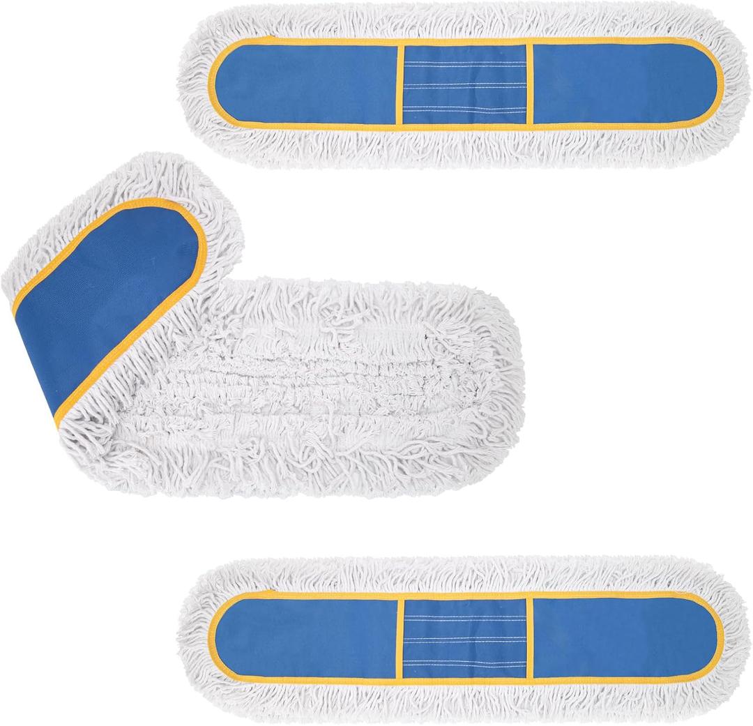 KeFanta 24" Commercial Dust Mop Replacement Heads,3 Pack Reusable Industrial Dust Mop Pads, Washable Cotton Dust Mop Refill for Floor Cleaning & Janitorial Supplies, Only Fits:B0D7MKSZ8N,B0FHHPTZHQ