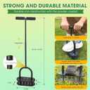Lawn Aerator Automatic Dirt and Leaf Clean Design,Pre-Assembled 15 Iron Spikes Metal,Soil Lawn Aerating Tools for Yard Lawn and Garden, Lawn Aerator Spikes aerating Tool