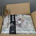 Tortania Area Rug Living Room Rugs - 8x10 Washable Boho Rug Vintage Oriental Distressed Farmhouse Large Thin Indoor Carpet for Living Room Bedroom Under Dining Table Home Office - Aqua Multi