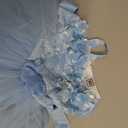 Baby Flower Girl One Shoulder Formal Wedding Dress 6M 9M 1st 2nd 3rd 4th 5t Birthday Cake Smash Outfits Floral Embroidery Toddler Tea Party Pageant Prom Bridesmaid Ball Gown Sky Blue 9-12 Months