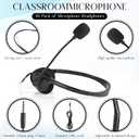 Kathfly Headset with Microphone Black Stereo Headphones Adjustable Office Conference Headphones with 3.5mm Plug for Adult Mobile Phone Tablet Business Call Center(20 Pcs)