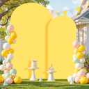 Yellow Arch Backdrop Cover, Set of 2 Spandex Fitted Stretchy Arch Stand Covers, 2-Sided Round Top Chiara Backdrop Cover for Birthday Party Ceremony Banquet Baby Shower Anniversary Decoration