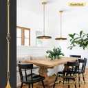 FookChak Black Pendant Light 15.7in Pendant Lights Modern Kitchen Island Pendant Light Fixture with Rod Black Gold Industrial Pendant Lighting for Dining Room Kitchen Sink, E26