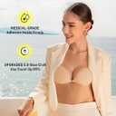 Niidor Adhesive Bra Strapless Ultra Sticky Invisible Push up Silicone Bra Multiple Colors Sizes Reusable for Backless Dress (Beige), Cup Size B